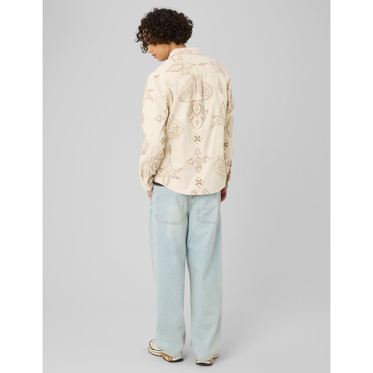 Chemise imprimée en velours naturel, BZB