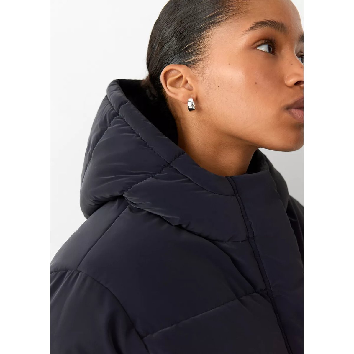Anorak enduit à capuche bleu marine, MANGO TEEN