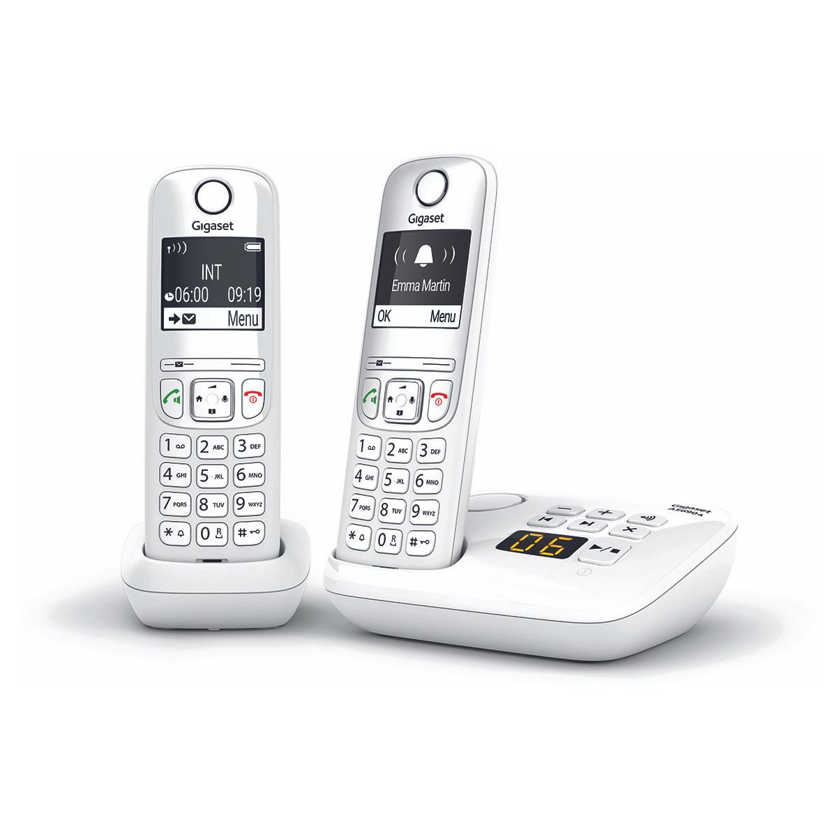 Téléphone sans fil AS690A Duo Blanc blanc, GIGASET