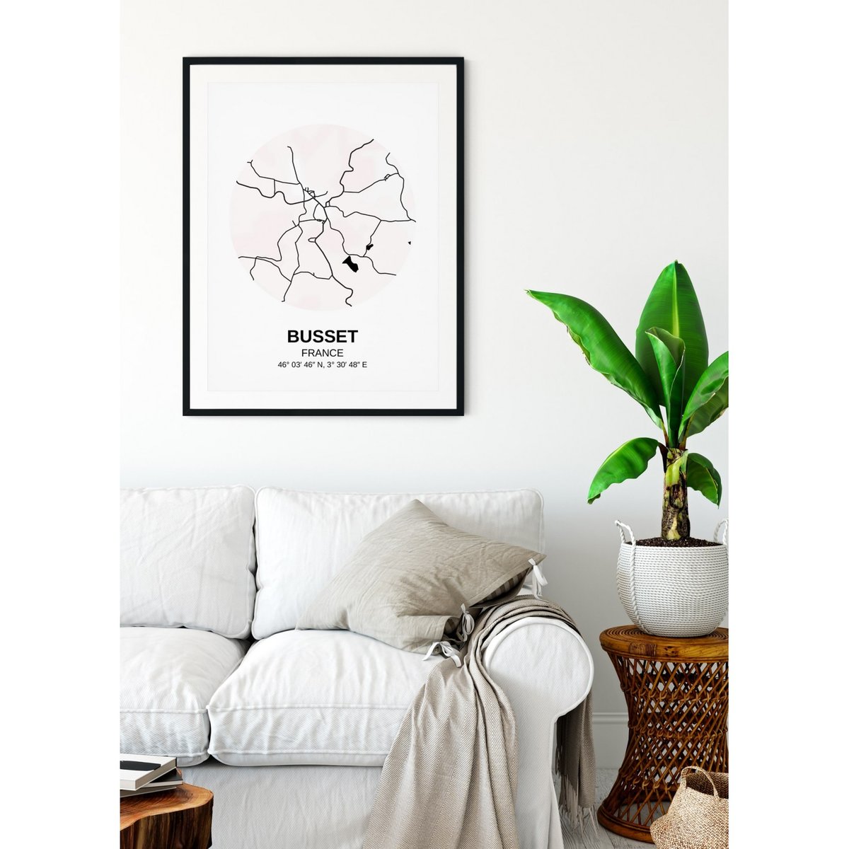 Affiche Carte Busset blanc, L'AFFICHERIE