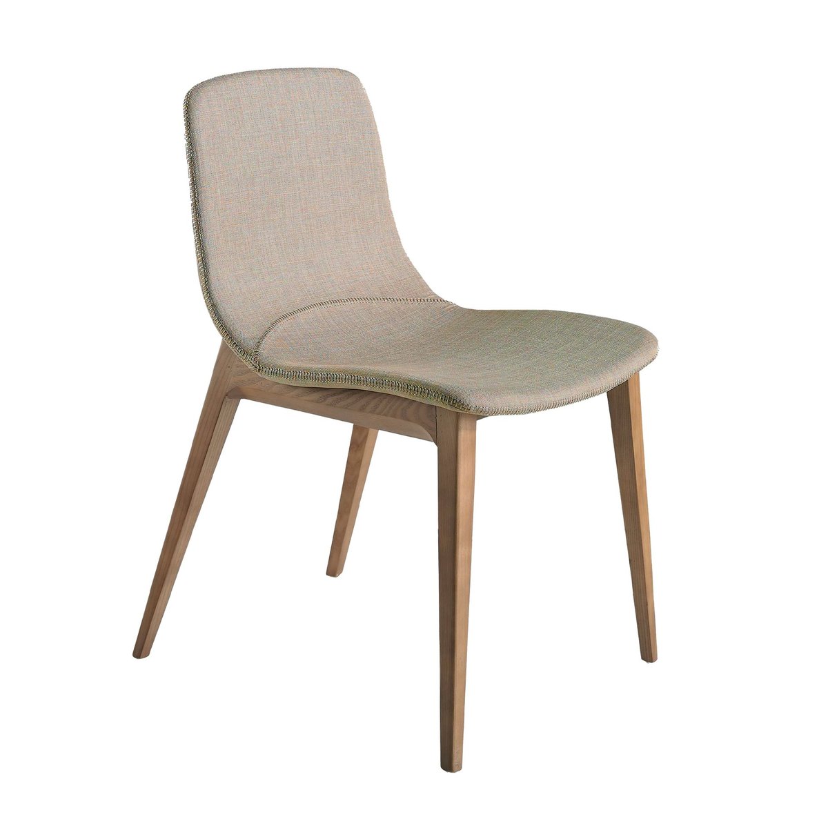 Chaise en tissu beige beige | walnut, ANGEL CERDA