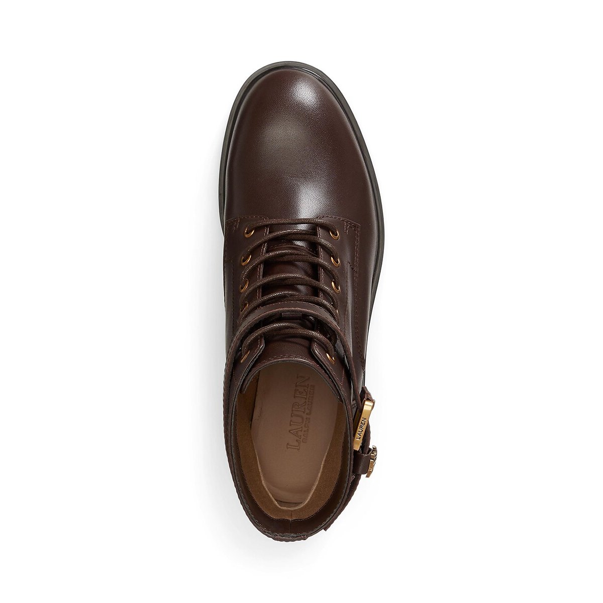 Allyson Lace-Up Leather Ankle Boots dark brown, LAUREN RALPH LAUREN