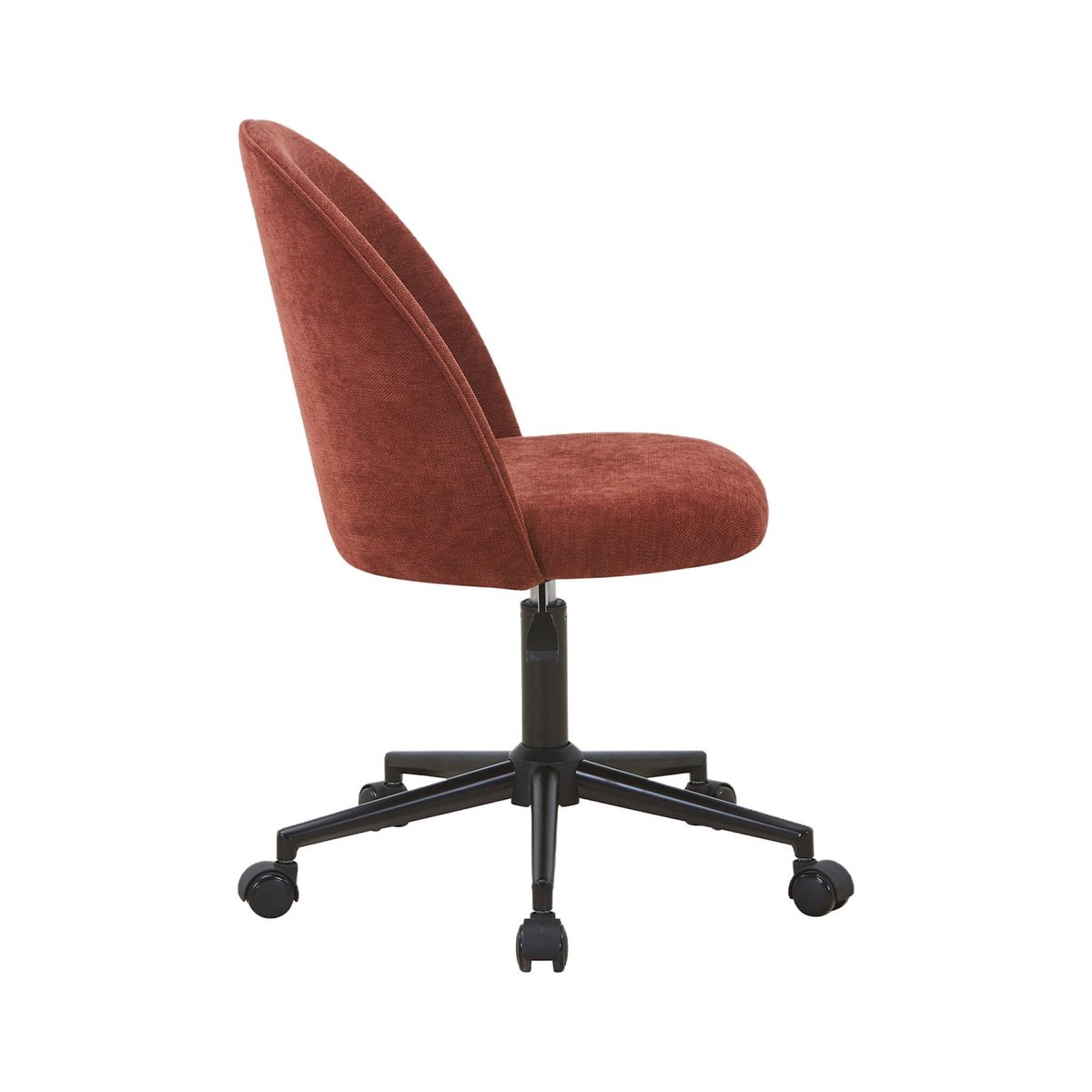 Chaise de bureau à roulettes tissu PHYL rouge, SWEEEK