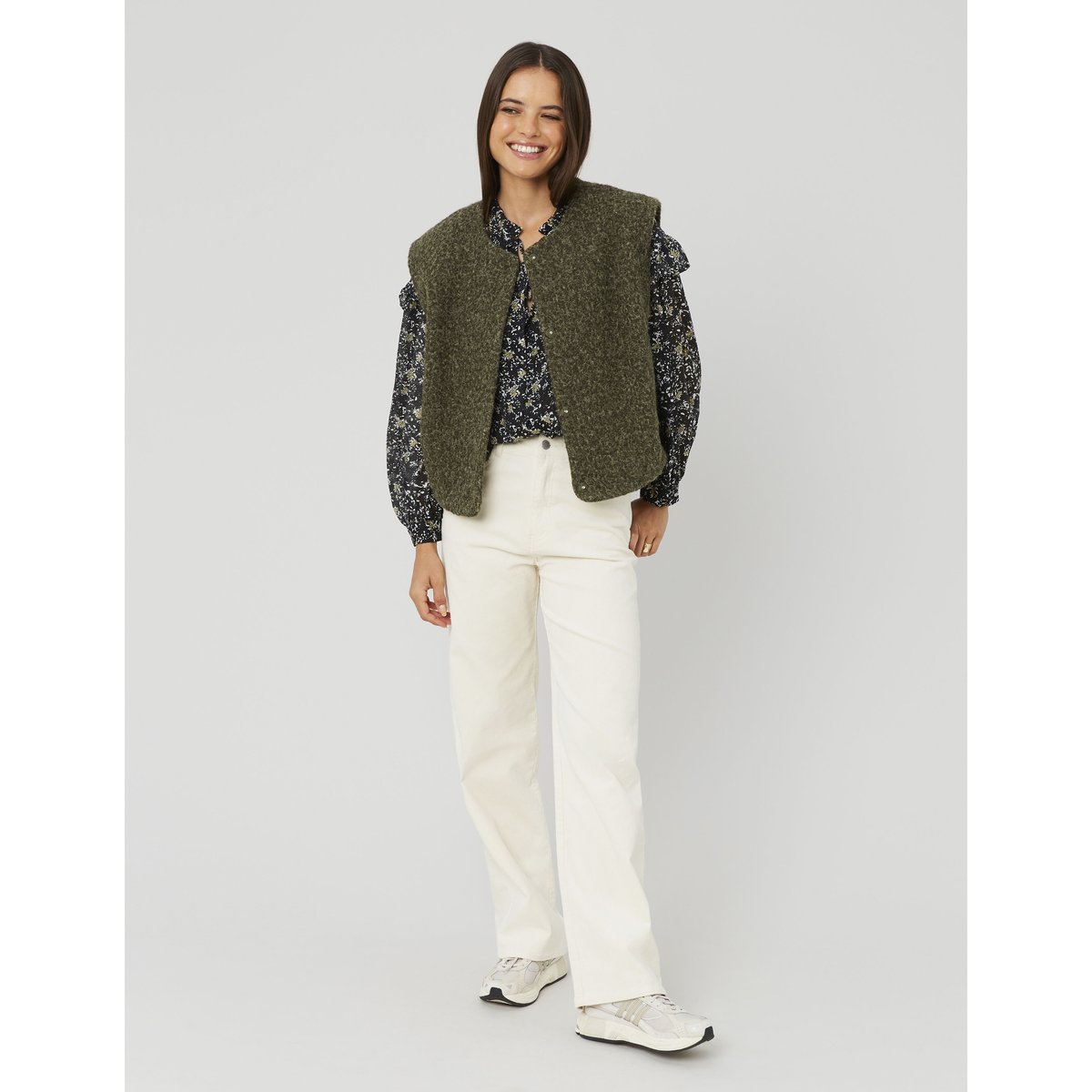 Pantalon straight velours naturel, BZB
