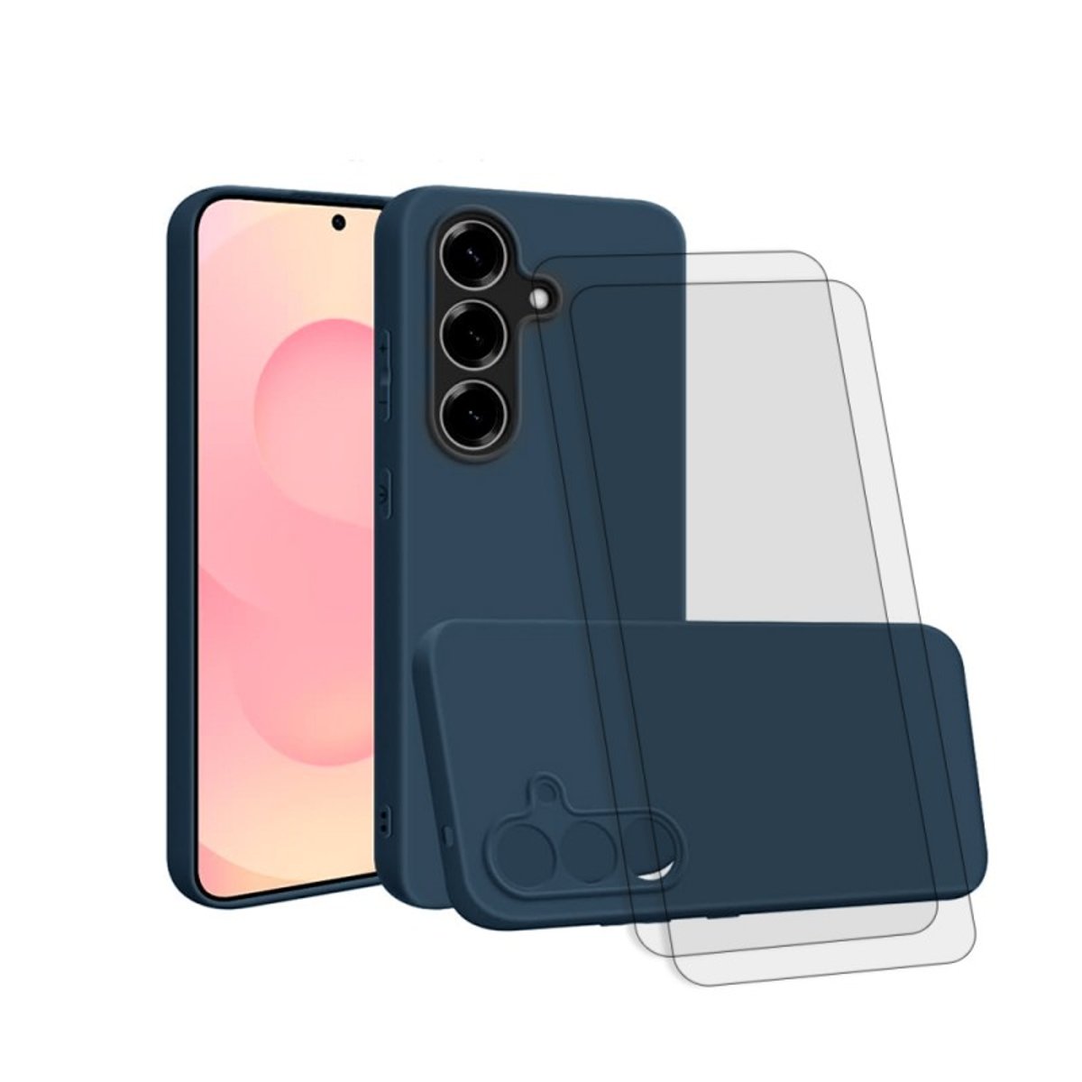 Coque Galaxy S25 antichoc + 2 vitres bleu, EVETANE