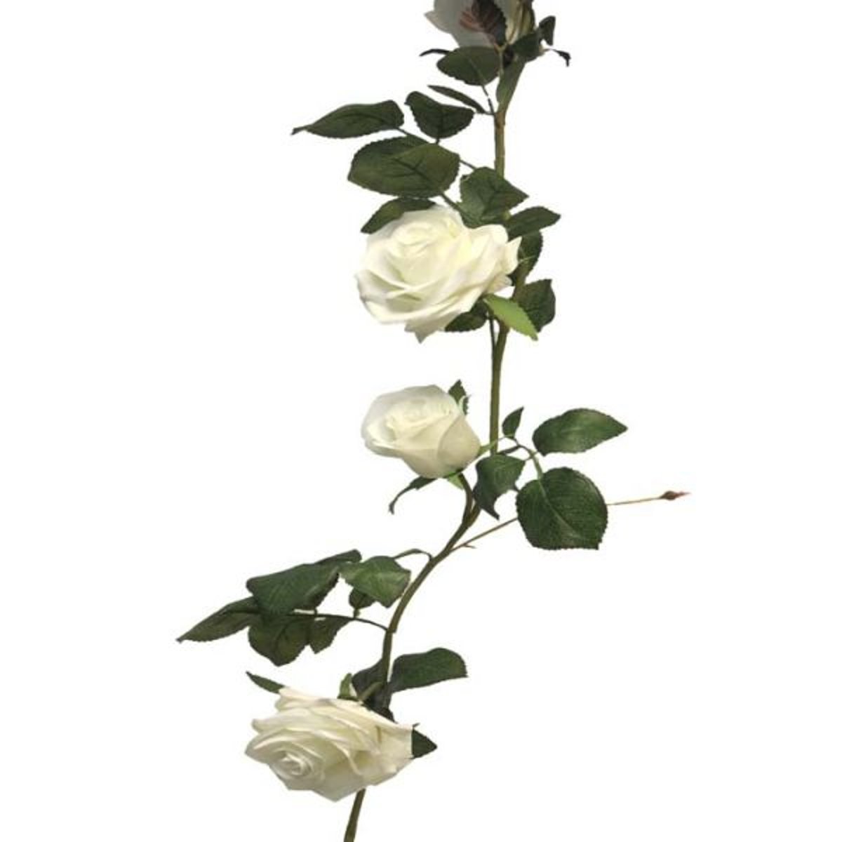 Guirlande roses factices L145cm composée crème, ARTIFICIELLES