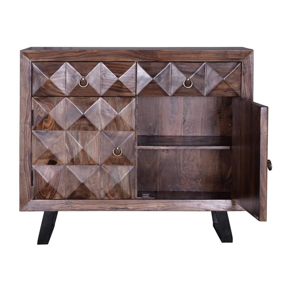 Buffet 2 tiroirs marron, DECORATION D’AUTREFOIS