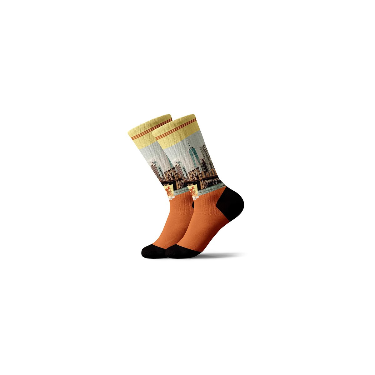 CHAUSSETTES SUBLIMÉES LONGBIKECR orange, PULLIN