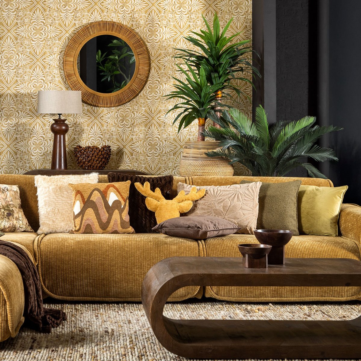 Housse de coussin Jurre beige, DUTCH DECOR
