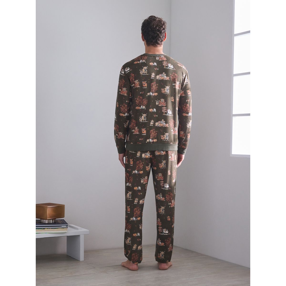 Pyjama en jersey halloween collection famille vert kaki, NEXT