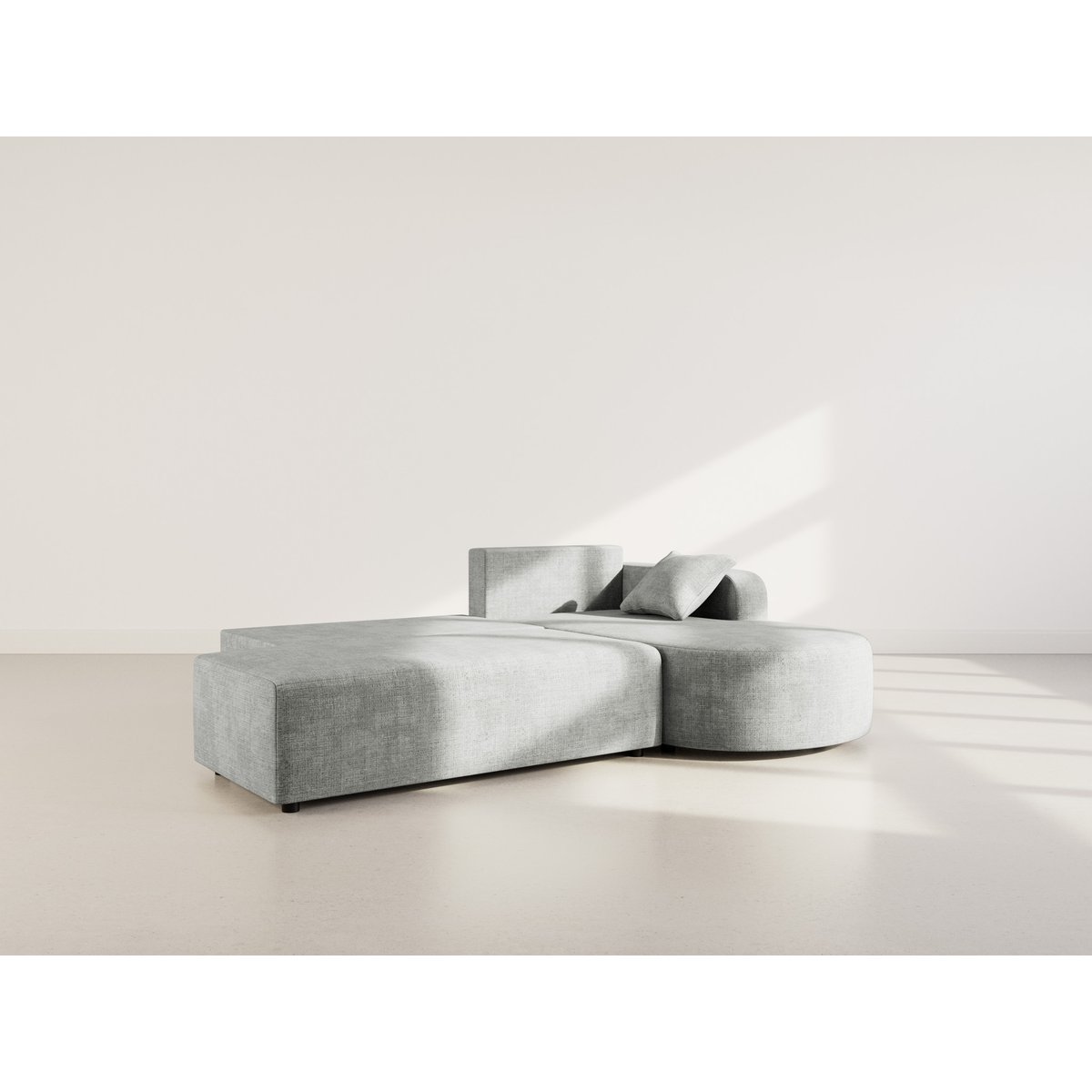 Canapé angle droit convertible velours texturé, MIRO gris, BEST MOBILIER