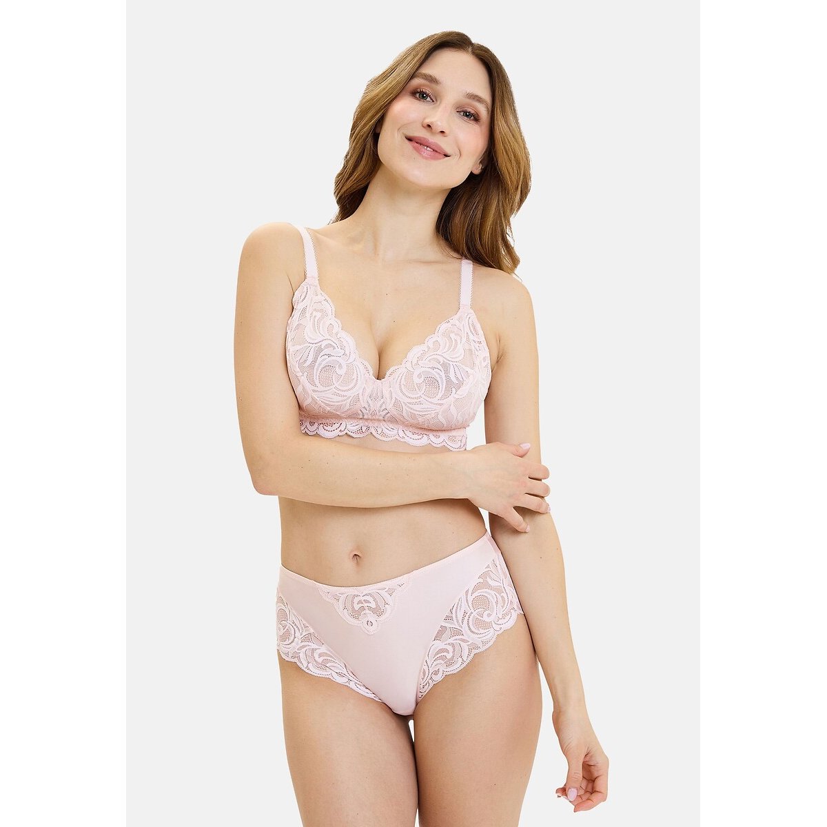 Culotte dentelle CARLA rose poudre, SANS COMPLEXE