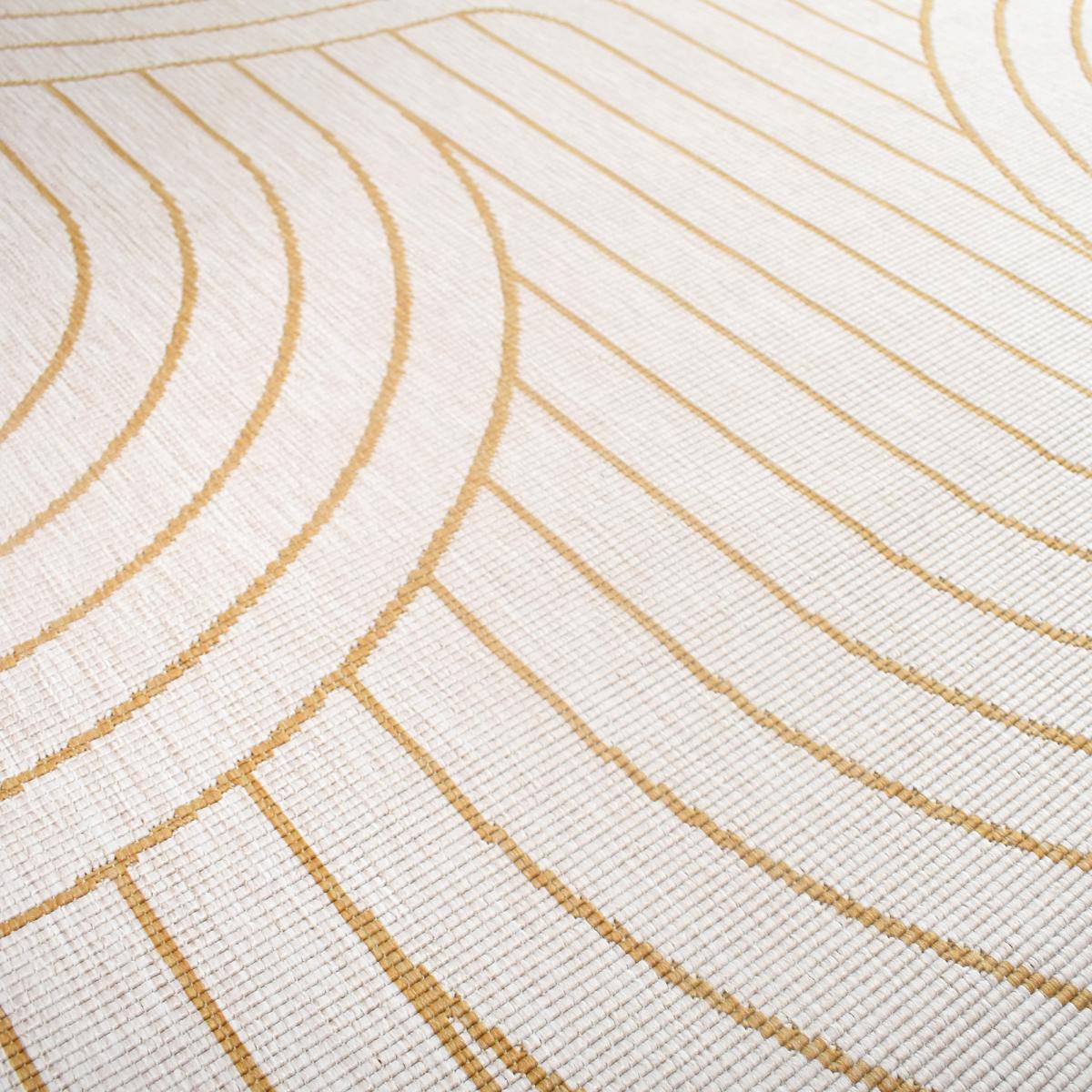 Tapis extérieur, kilim reversible LYN2 U REVERSIBLE jaune, écru, UN AMOUR DE TAPIS