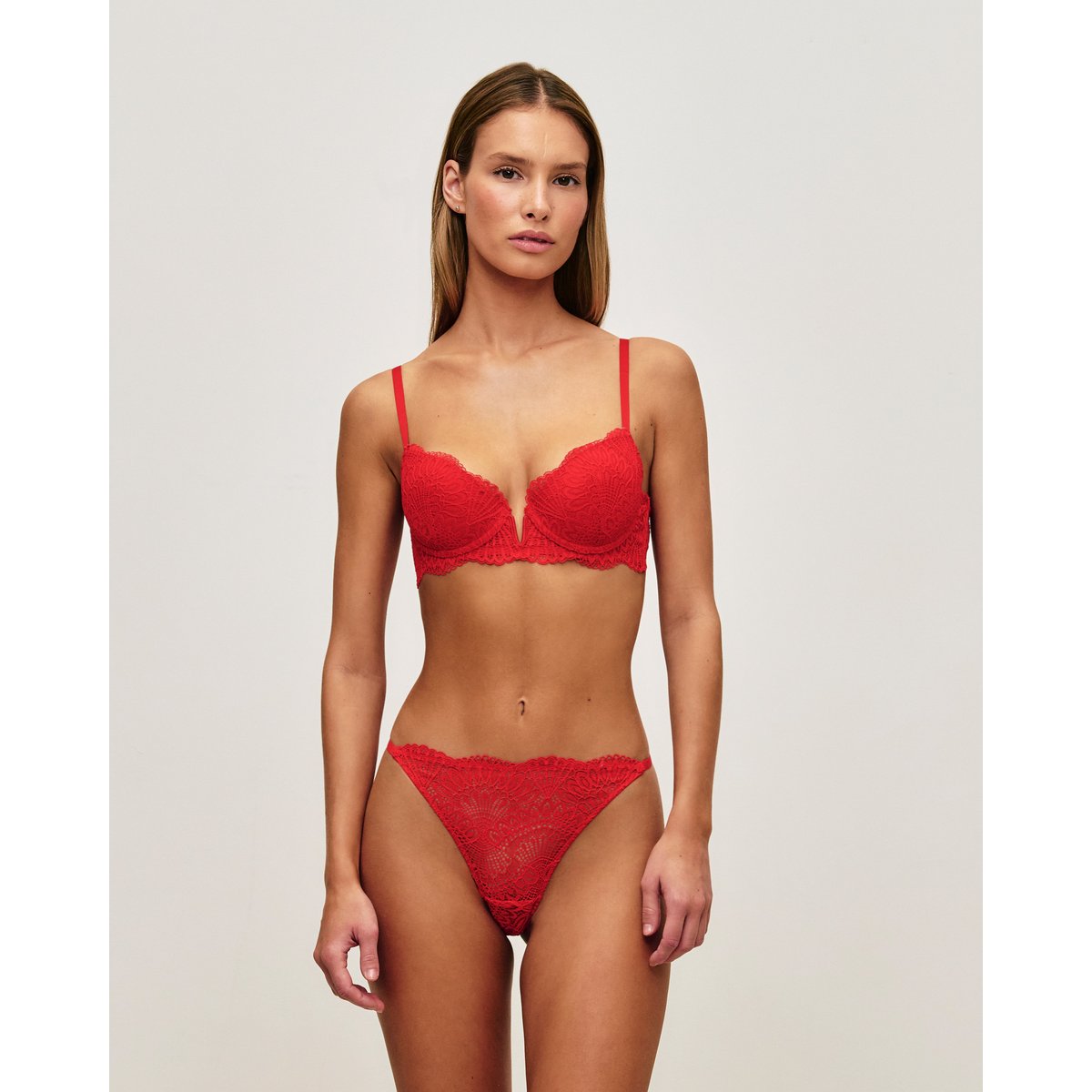 Soutien-gorge ampliforme en dentelle florale HEARTGIRLIZ rouge, UNDIZ