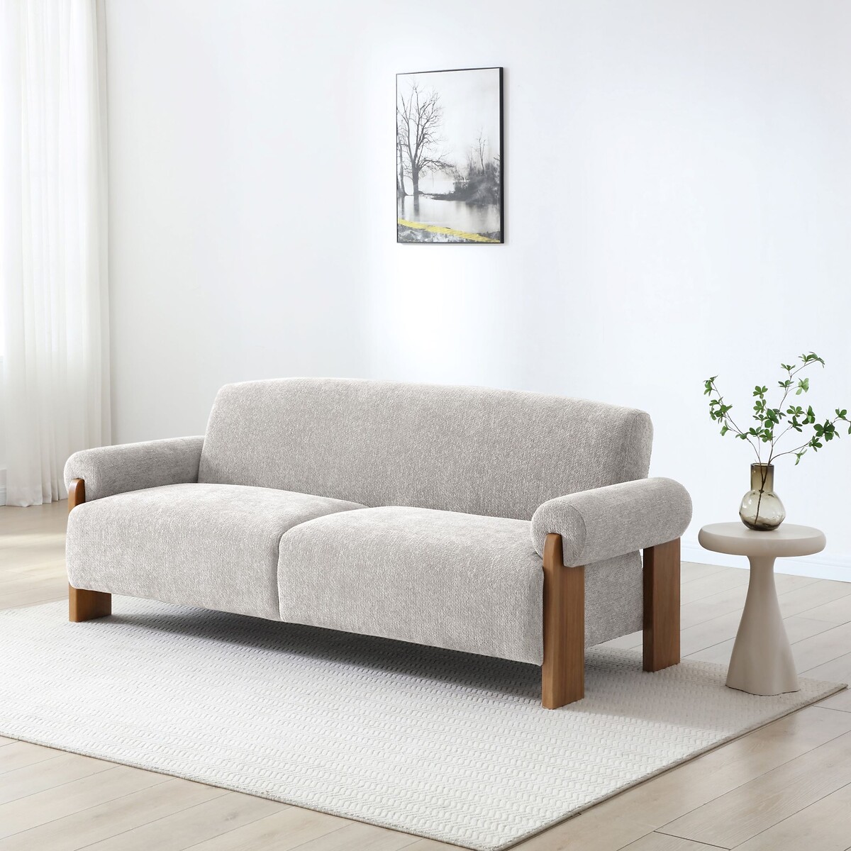 Mylo Sculptural Chenille 3-Seater Sofabed natural, ÉDITÉ