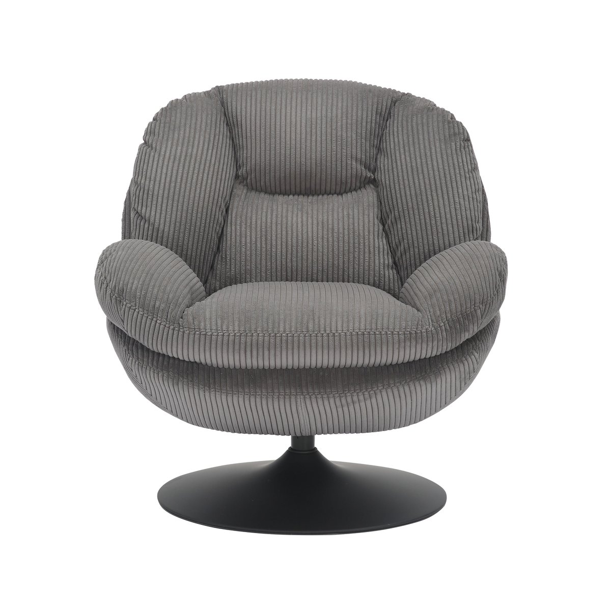 Fauteuil pivotant velours côtelé gris gris clair, ZAGO