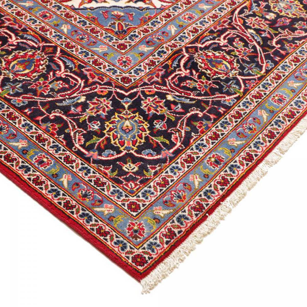 Tapis d'orient au motif oriental, noué main en laine, ARDAKAN 5 rouge, bleu, crème, UN AMOUR DE TAPIS