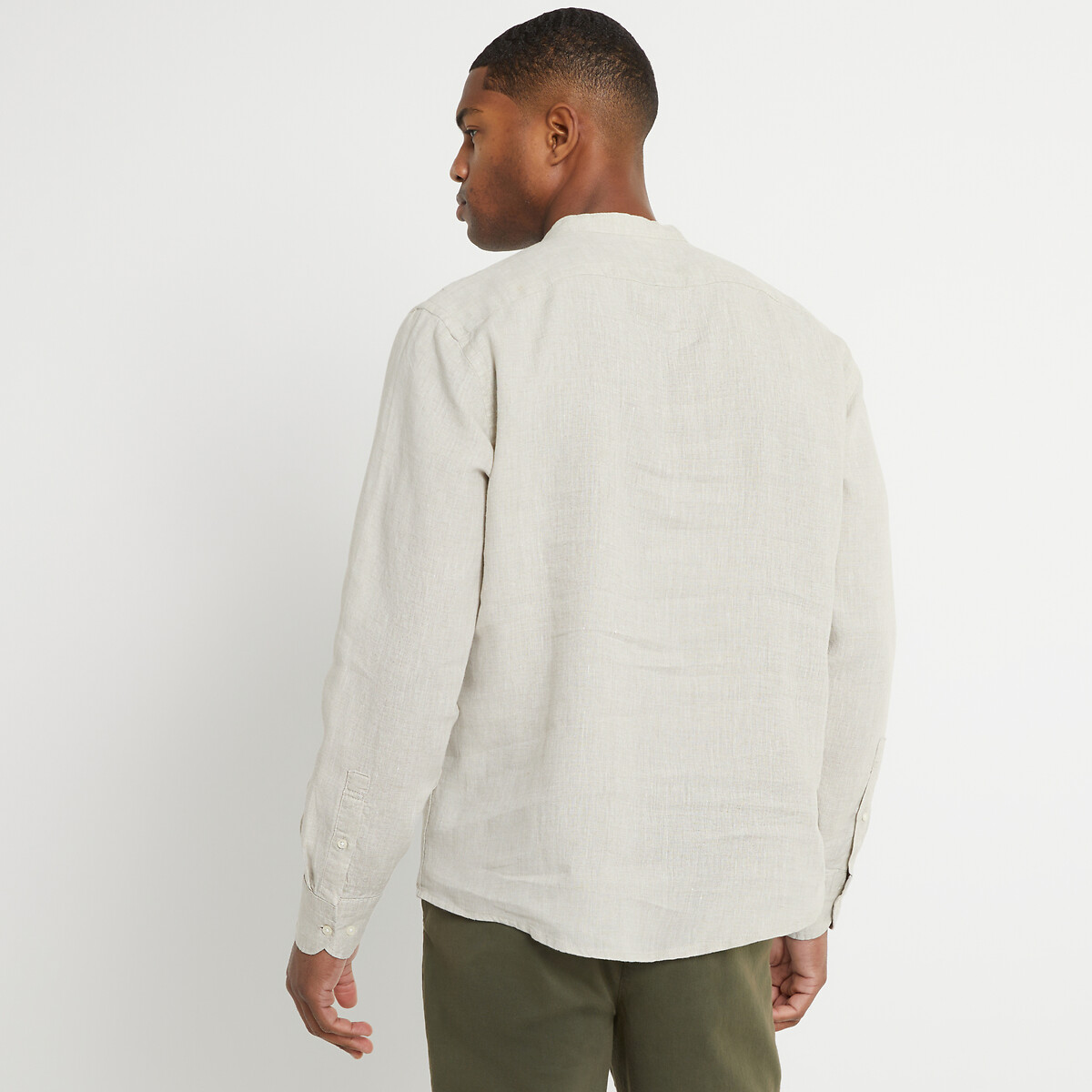 Chemise vareuse en lin beige naturel, LA REDOUTE COLLECTIONS