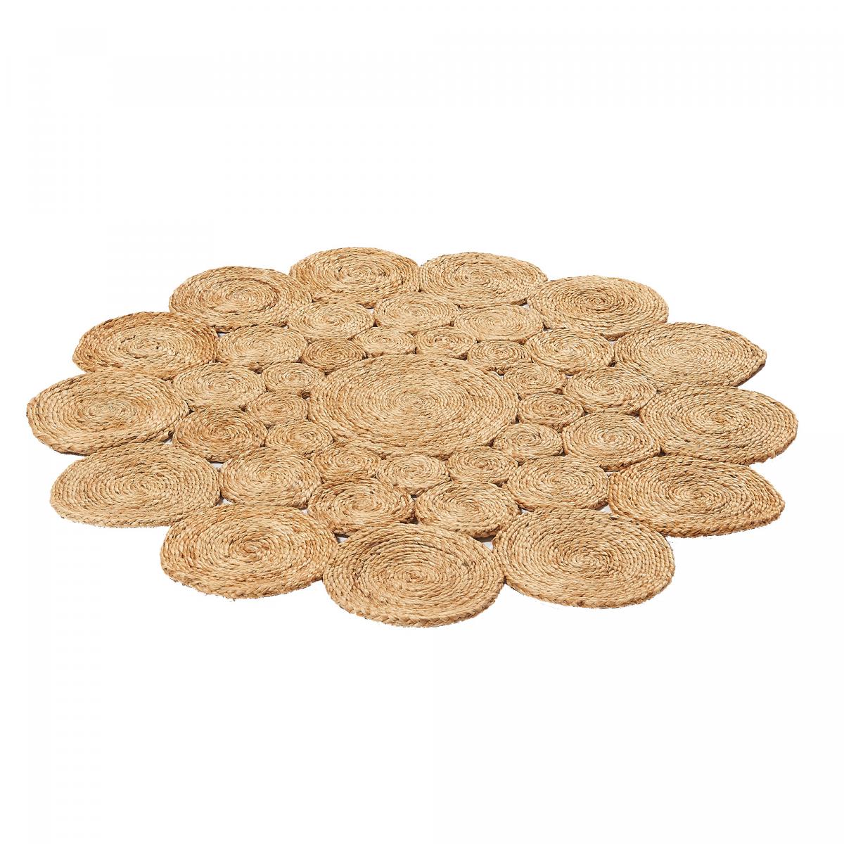Tapis rond fait main en jute motif rond WOOD beige, UN AMOUR DE TAPIS