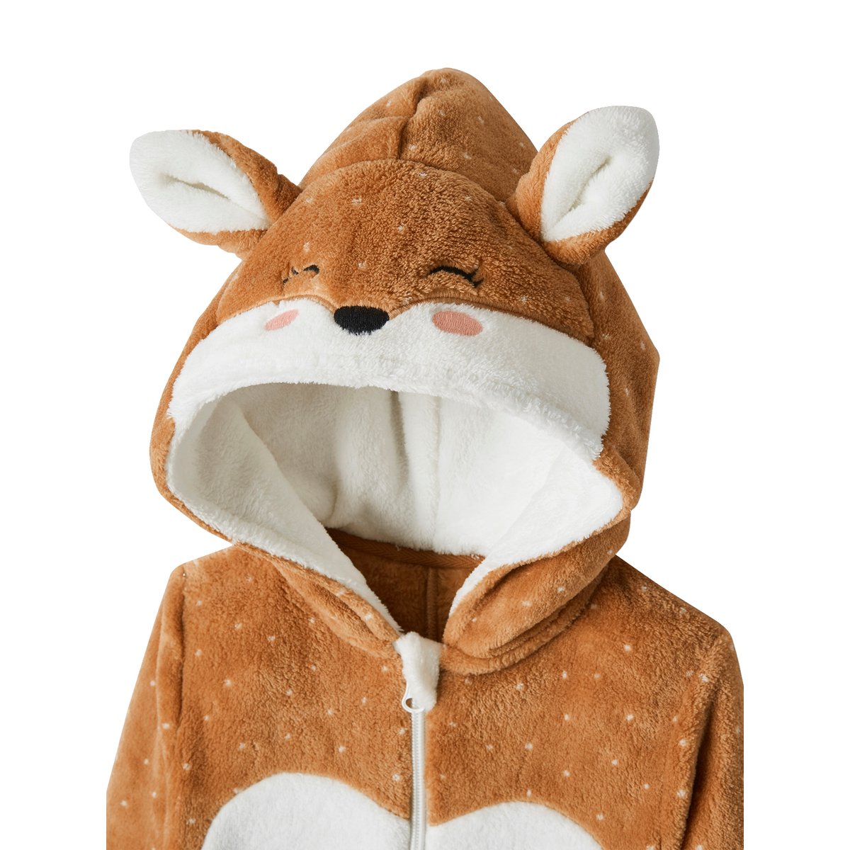 Combi-pyjama renarde marron clair, VERTBAUDET