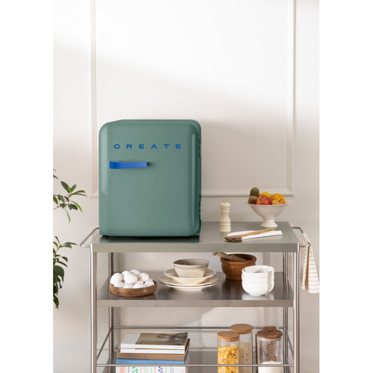 Réfrigérateur rétro FRIDGE RETRO 48L vert sauge/bleu cobalt, CREATE