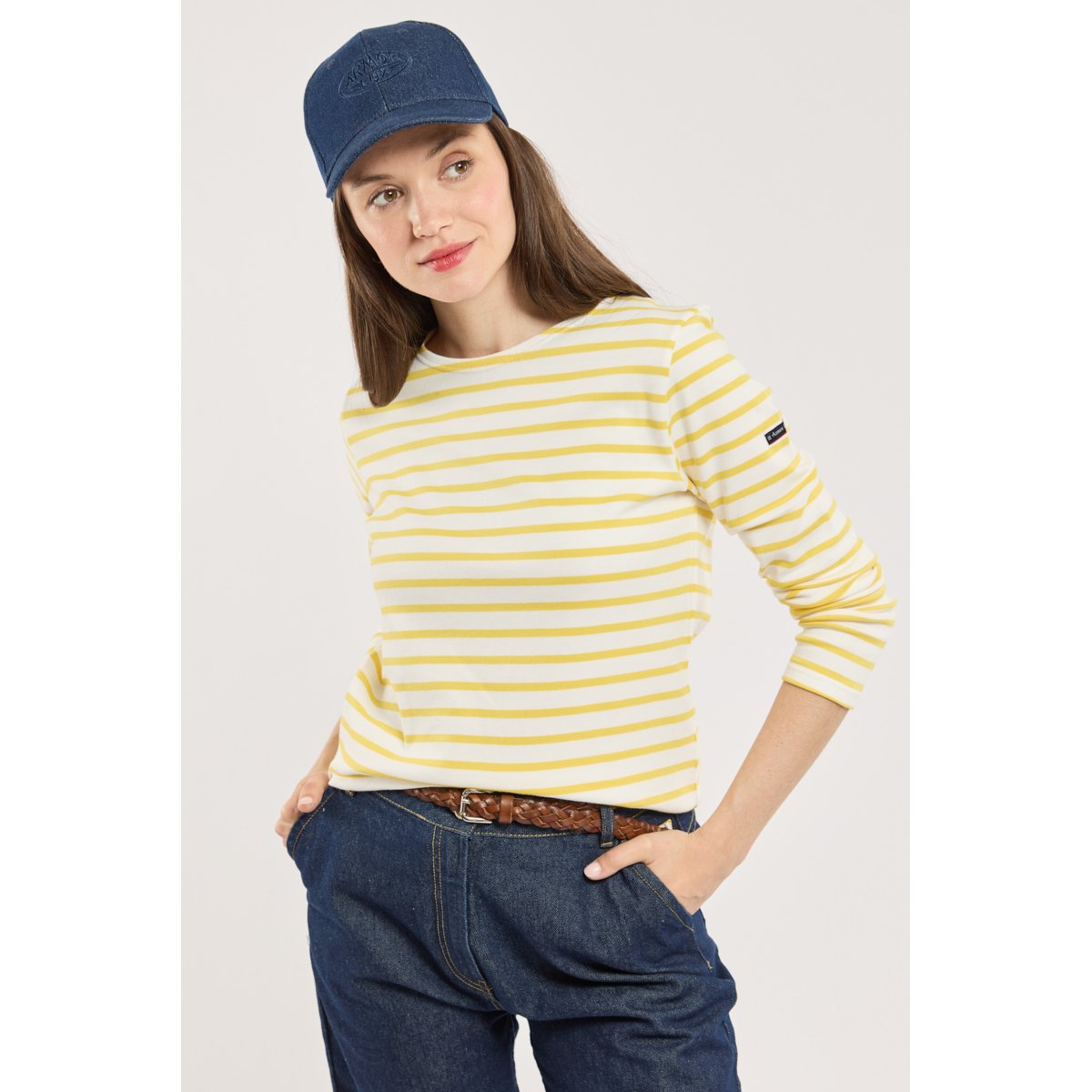 Marinière ''Lesconil'' - coton épais milk/neon yellow, ARMOR-LUX