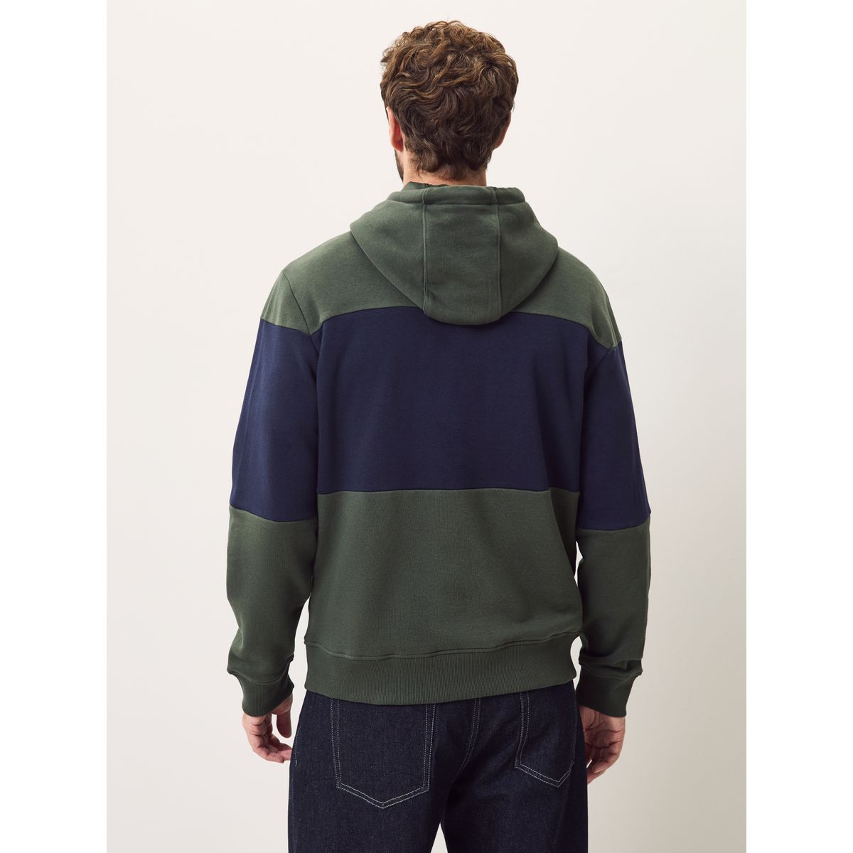 Sweat à motif color block bleu marine/vert olive, NEXT