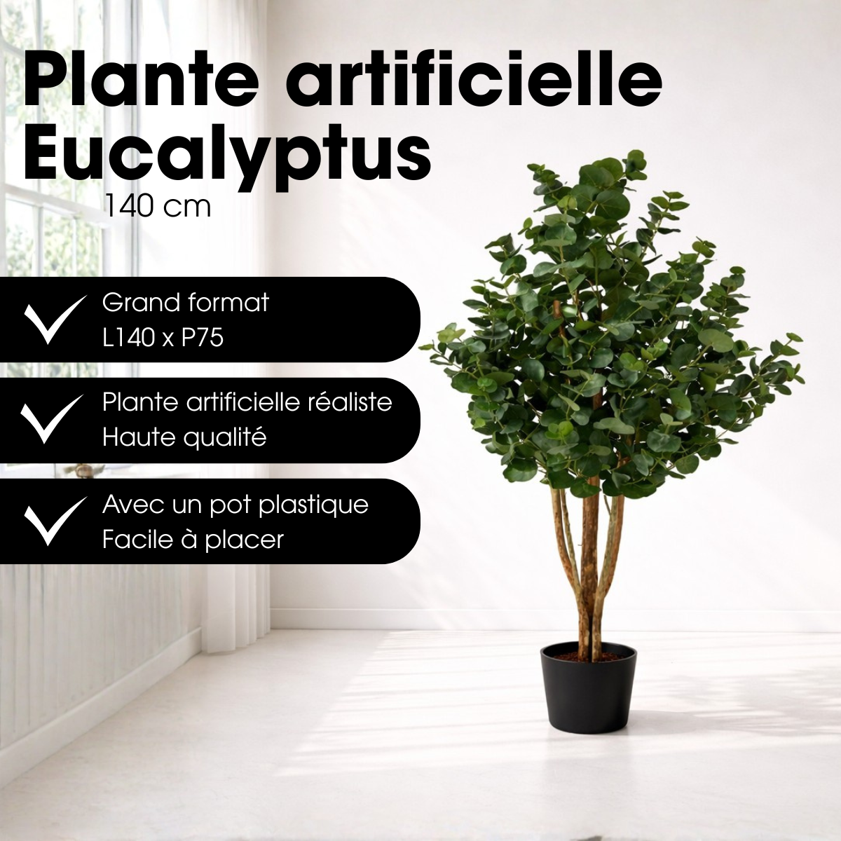 Plante artificielle EUCALYPTUSBOOM vert, MICA DECORATIONS