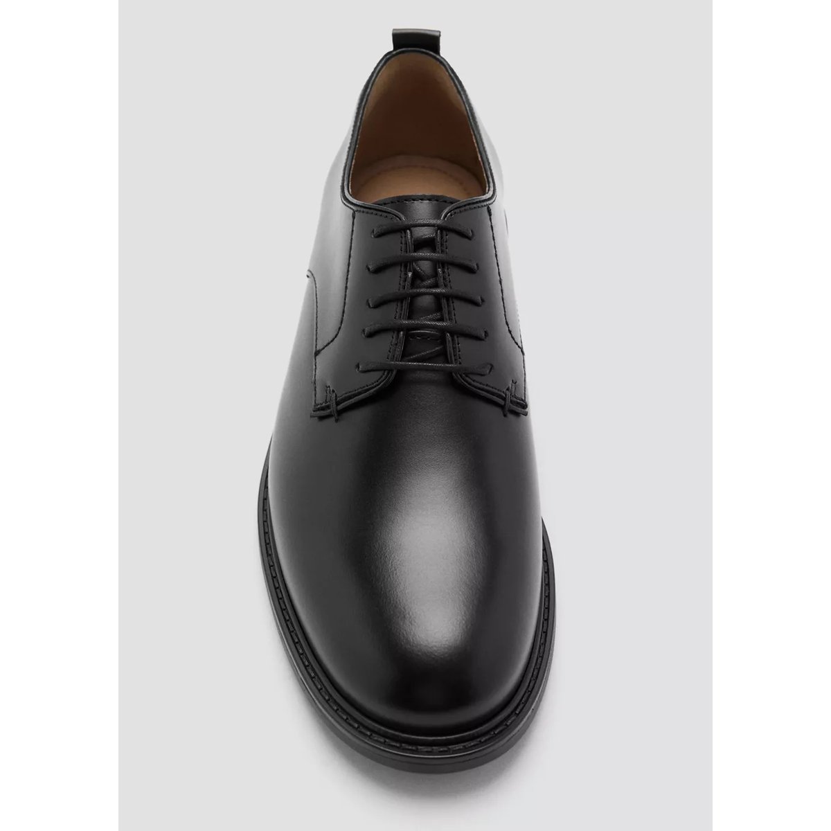 Chaussures lacées cuir noir, MANGO MAN
