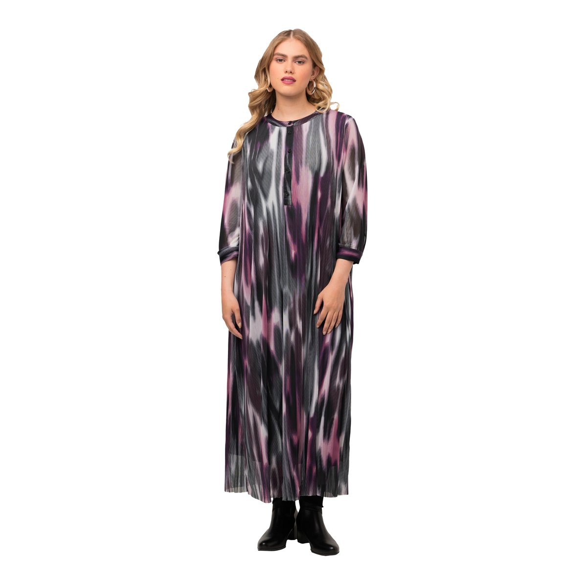 Robe midi à ligne en A prune, ULLA POPKEN
