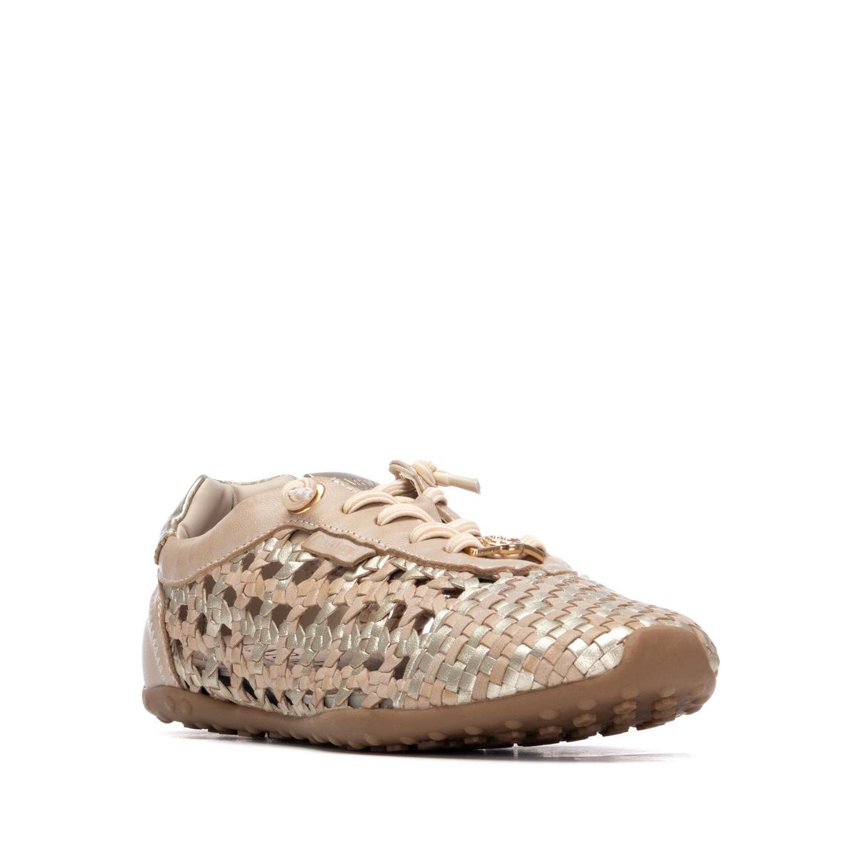 Baskets Plaine Décontractée Lacets beige, CARMELA