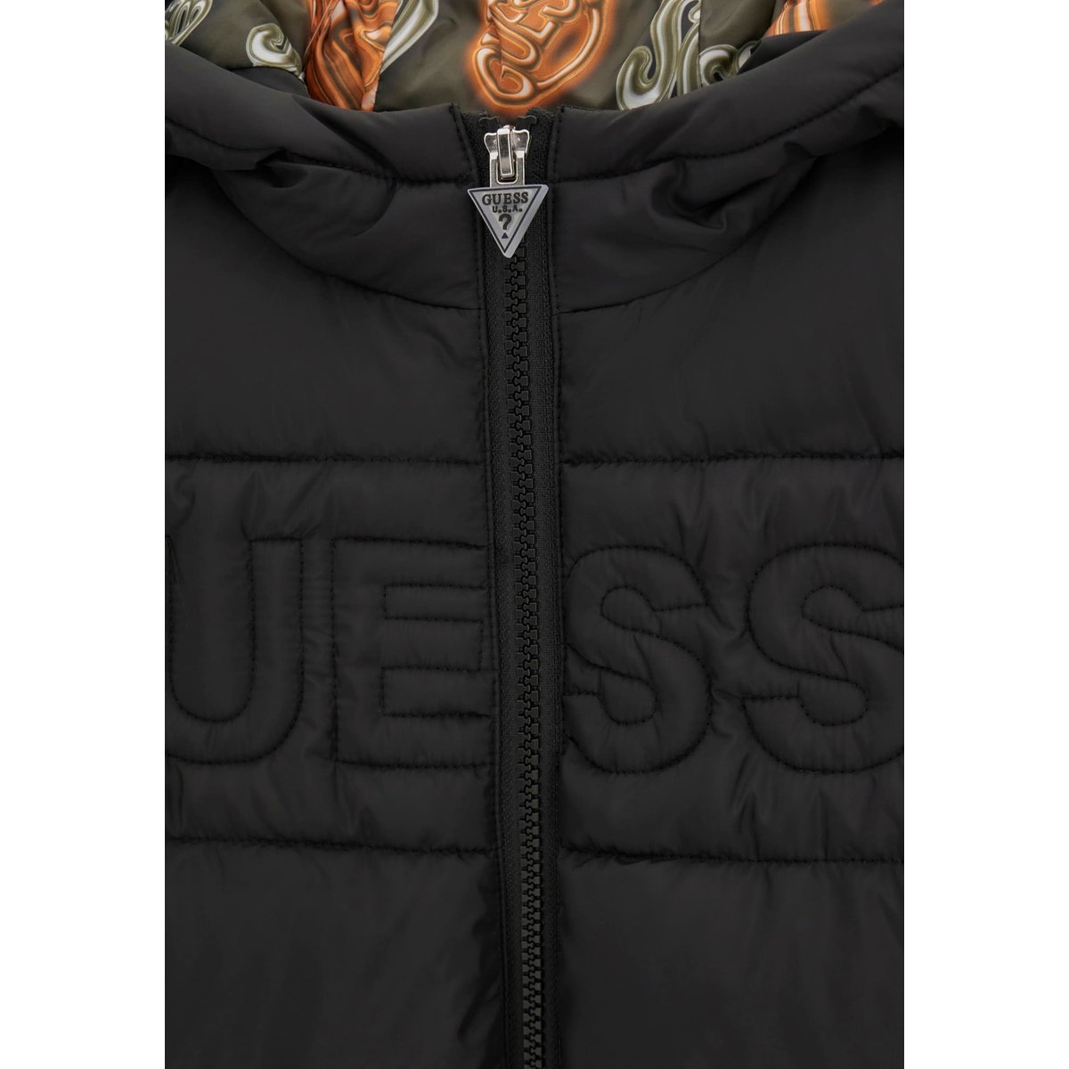 Veste Matelassée À Capuche noir, GUESS KIDS