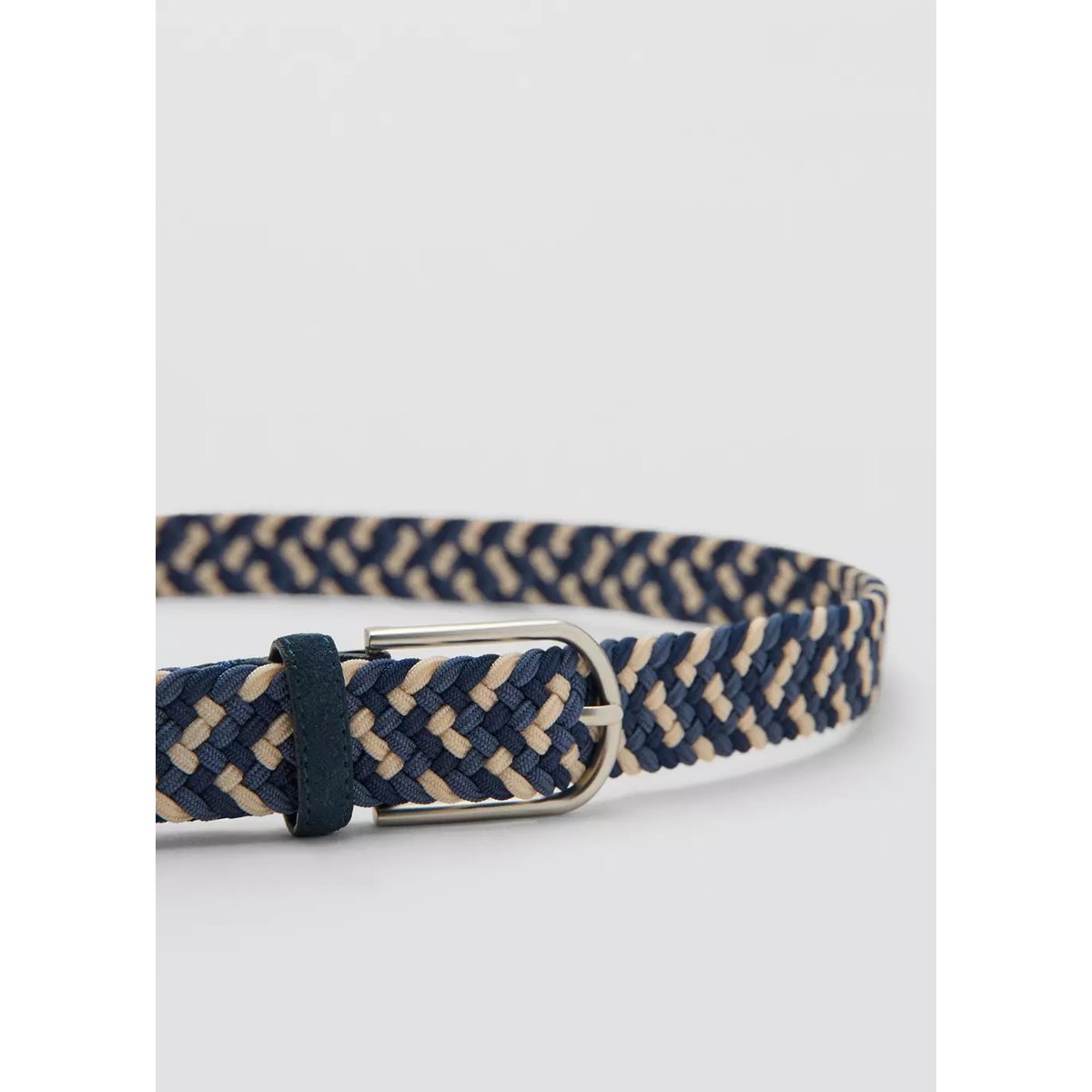 Ceinture élastique tressée couleurs bleu marine, MANGO MAN