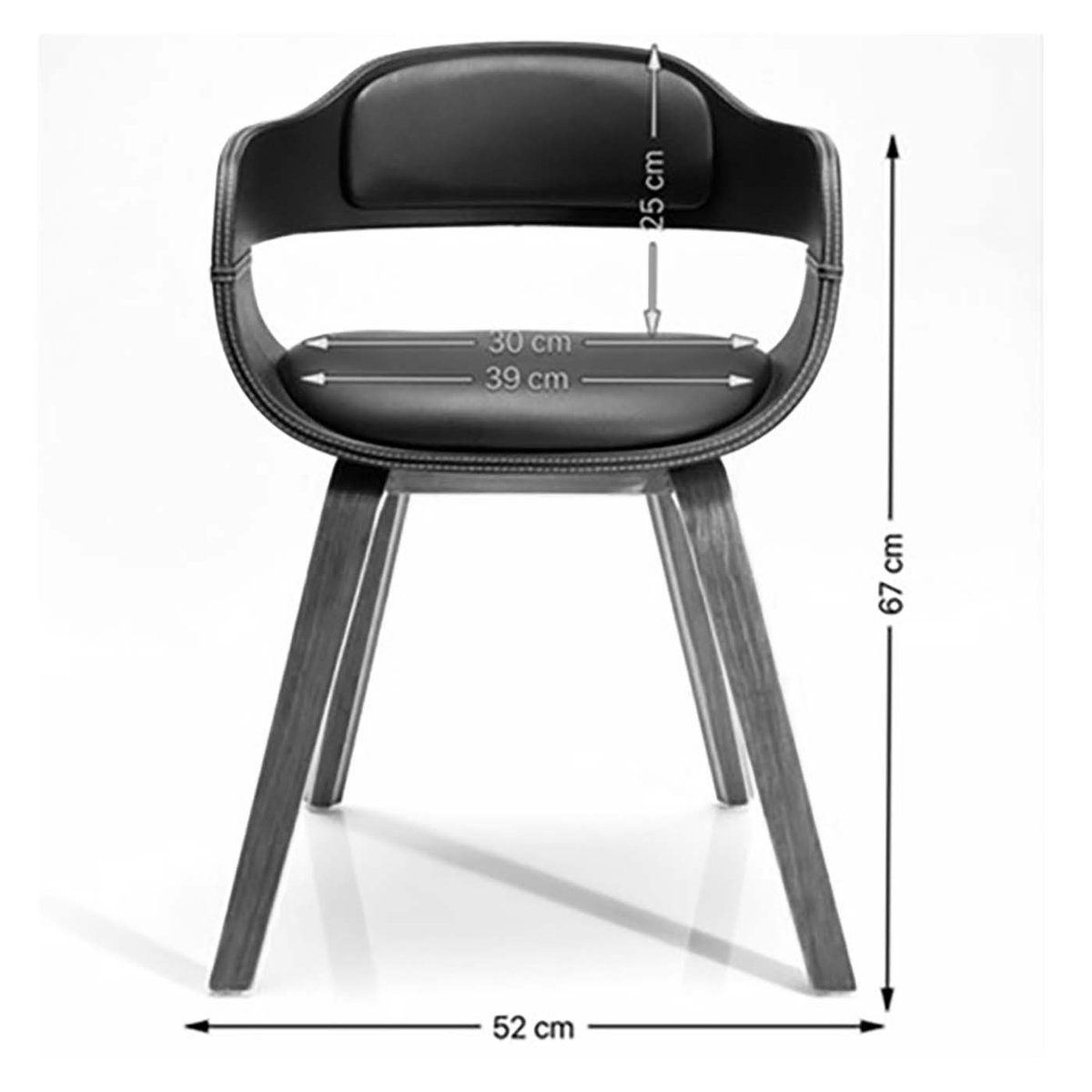 Chaise avec accoudoirs, COSTA noyer, KARE DESIGN