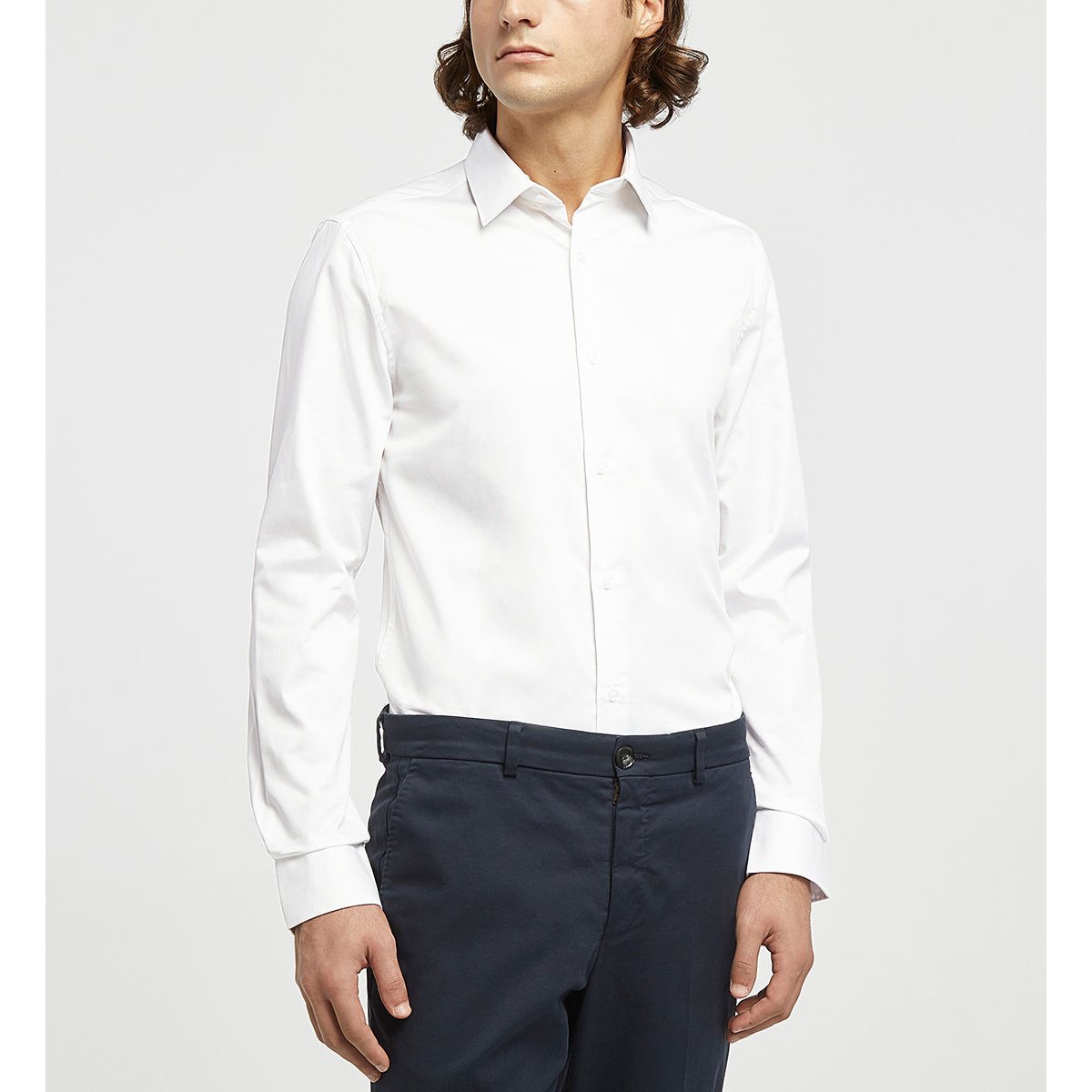 Chemise slim msatine coton bio blanc, GALERIES LAFAYETTE