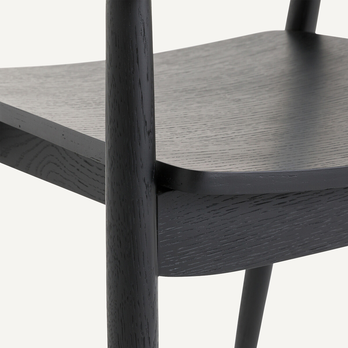 Fauteuil de table chêne et plaqué, Galb chêne teinté noir, AM.PM