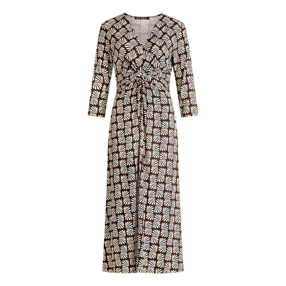 Robe longueur midi à fronce blanc/noir, BETTY BARCLAY