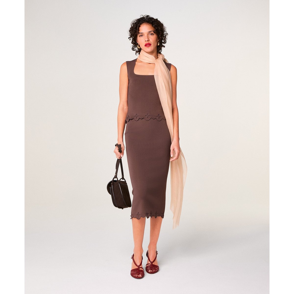 Écharpe fine en cachemire beige, RODIER