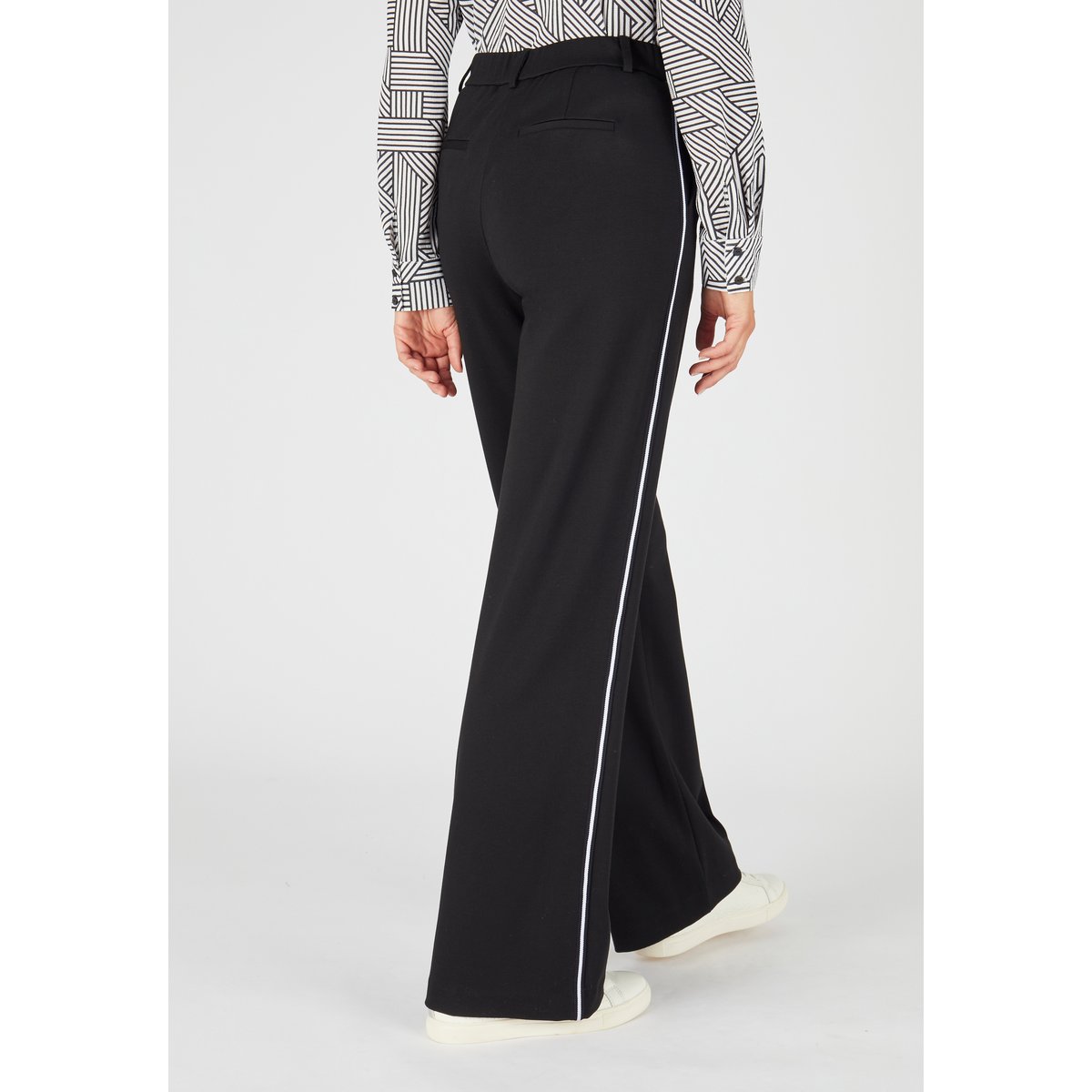 Pantalon large en maille noir, DAMART