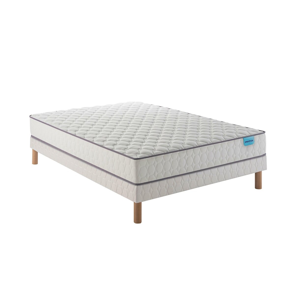 Ensemble matelas ressorts et sommier, Well Bed blanc, MERINOS