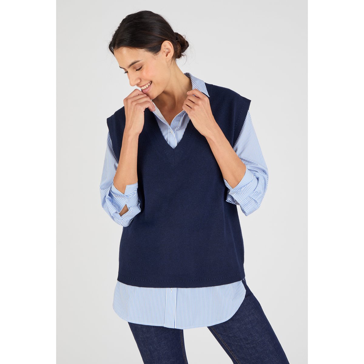 Pull sans manches Thermolactyl bleu marine, DAMART