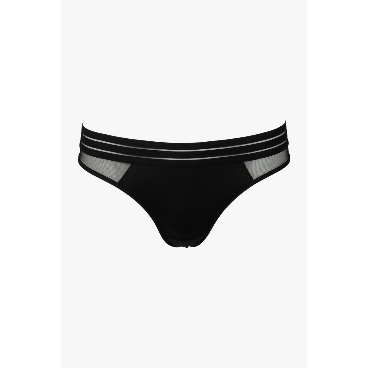 Tanga en microfibre et tulle NUFIT noir, MAISON LEJABY