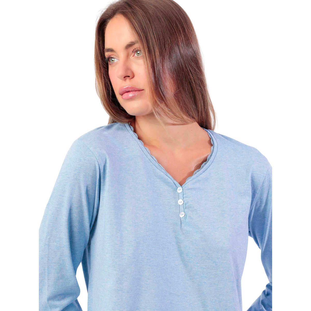 Pyjama pantalon top manches longues Stripes And Stars bleu, ADMAS