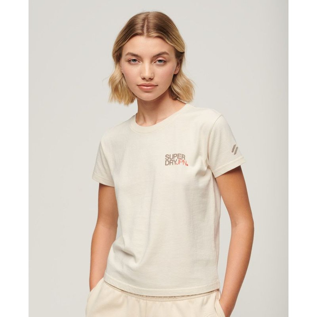 T-shirt ajusté Sportswear Logo riz blanc, SUPERDRY