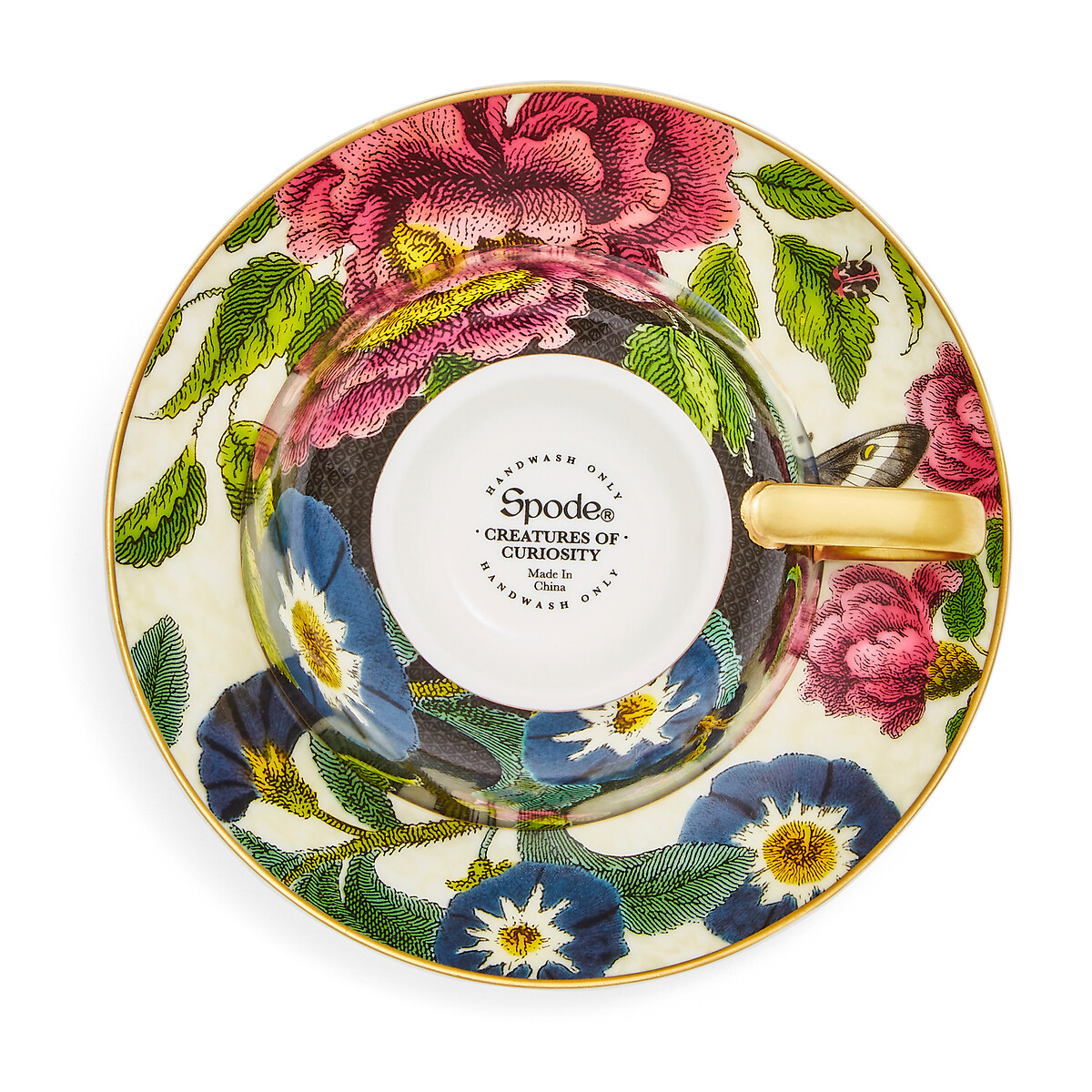 Creatures of Curiosity Dark Teacup & Saucer multi-coloured, SPODE