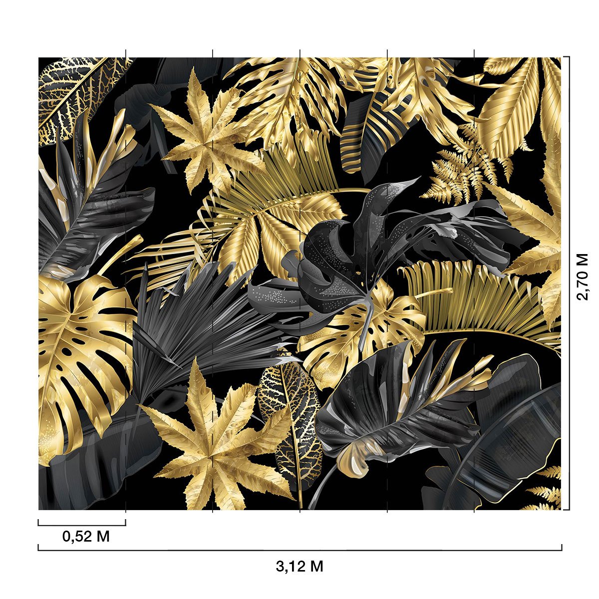 Papier peint feuilles luxury tropical intissé, HEXOA