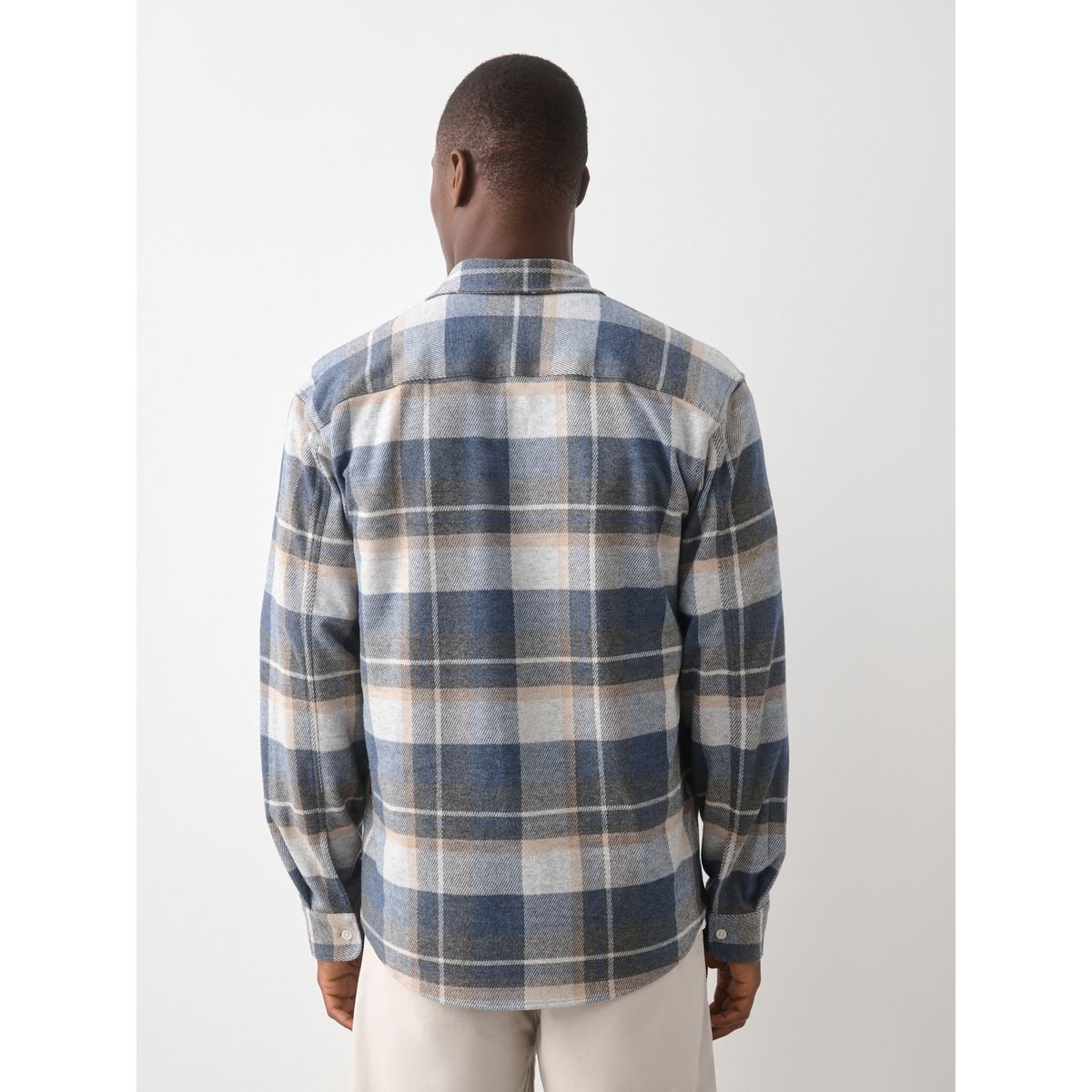 Chemise en jersey à manches longues/carreaux bleu, NEXT