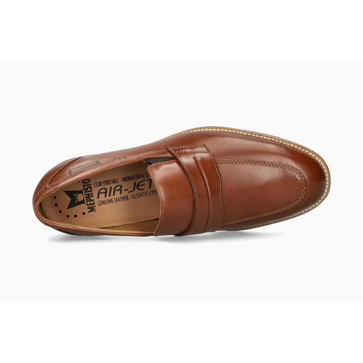 Mocassins en cuir FERGUS marron hazelnut 514, MEPHISTO