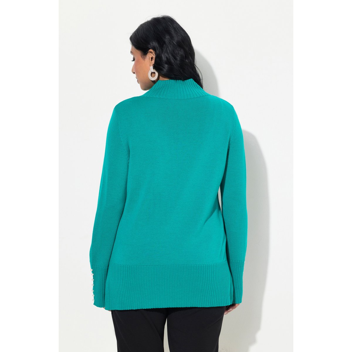 Pull en soie et laine vert bleu, ULLA POPKEN
