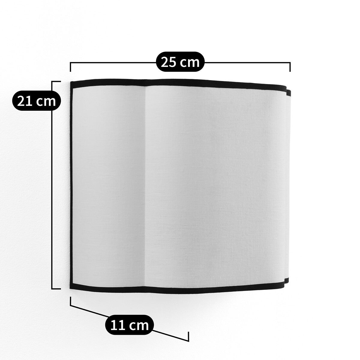 Wandlamp in gewassen linnen, Suso ivoor/zwart, AM.PM